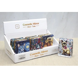 Kedi Taşlı El Aynası Dikdörtgen İnce Alk3748