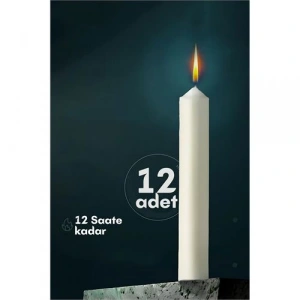 Klasik Mum 12 Adet - Kokusuz Mum