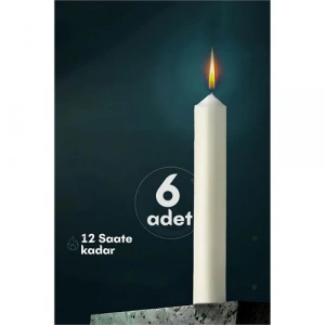Klasik Mum 6 Adet - Kokusuz Mum