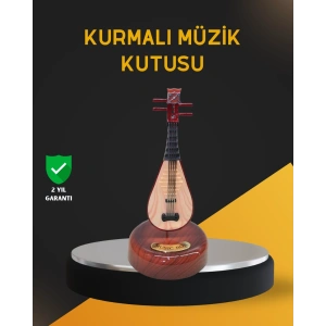 Mey İthalat® Klasik Ud Figürlü Melodili Müzik Kutusu Şık Hediyelik