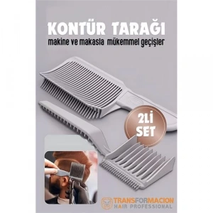 Kuaför Berber Kavisli Kontur Kesim Tarağı 2 li SET