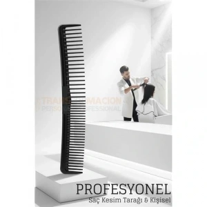 Kuaför Saç Kesim Tarağı - Profesyonel Eğimli Tasarım Berber Kesim Tarağı