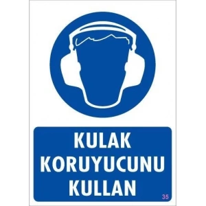 Kulak Koruyucu Kullan Uyarı Levhası 25x35 KOD:35