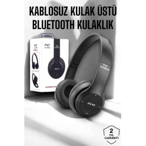 Mey İthalat® Kulak Üstü TF Kart ve AUX Destekli Ergonomik Bluetooth Kulaklık
