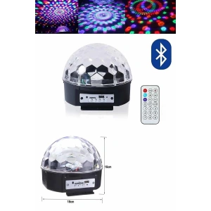 Mey İthalat® Küre Disko Topu Müzik Çalar Renkli Lazer Işıklı Bluetooth Disko Parti Işığı Kumandalı