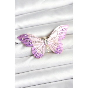 Mey İthalat® Lila Renk Kelebek Model Broş