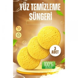 Makyaj Temizlik Pedi Cilt Temizlik Süngeri Doğal Selülöz 3 ADET