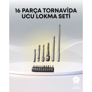 Metal Gövdeli 16lı Bits Seti Çok Fonksiyonlu Tamir Aleti