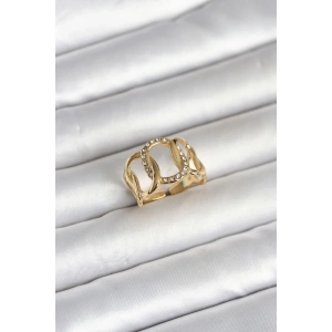 Mey İthalat® 316L Çelik Gold Renk Samanyolu Model Kadın Yüzük