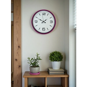 Mey İthalat® 36 Cm Pembe Modern Duvar Saati