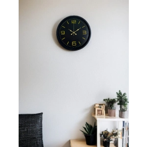 Mey İthalat® 36 Cm Siyah Modern Duvar Saati