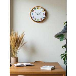 Mey İthalat® 36 Cm Turuncu Çocuk Odası Duvar Saati