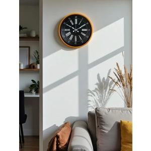 Mey İthalat® 36 Cm Turuncu Dekoratif Duvar Saati