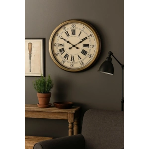 Mey İthalat® 60 Cm Eskitme Metal Eskitme Kadran Duvar Saati