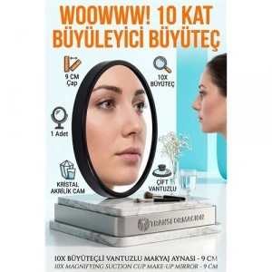 Mey İthalat® 9 Cm 10X Büyüteçli Makyaj Aynası 717184