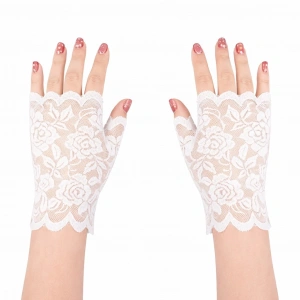 Mey İthalat® Beyaz Dantel Parmaksız Kısa Eldiven