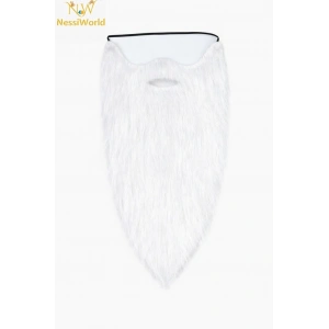 Mey İthalat® Beyaz Renk Lastikli Uzun Takma Sakal 40 cm