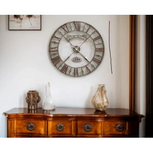 Mey İthalat® Eskitme Cafe de Paris 73 Cm Roma Rakamlı Duvar Saati