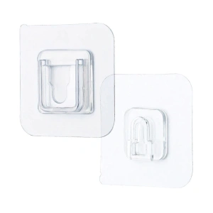 Mey İthalat®  Eşya Sabitleme Askısı 10 Çift Şeffaf Çift Taraflı Yapışkanlı Geçmeli Klips