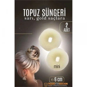 Mey İthalat® GOLD Mini Saç Topuz Süngeri  2 ADET 6 CM Çap 2.5 cm Kalınlık 721878
