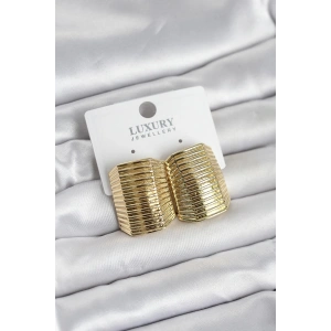 Mey İthalat® Gold Renk Pirinç Vintage Esintili Statement Küpe