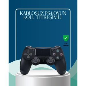 Mey İthalat® Kablosuz PS4 Oyun Kolu Çift Motor Titreşimli Uzun Bataryalı