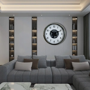 Mey İthalat® Krom Şıklık Sade 60 Cm Çarklı Duvar Saati