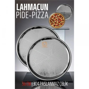 Mey İthalat® Lahmacun Pizza Pide Pişirme Tepsisi 36 CM 2 li SET 721315