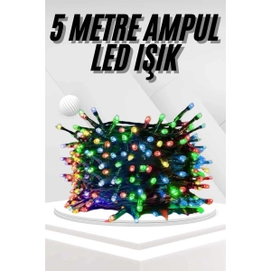 Mey İthalat® Ledli Fişli Led Dekor Lambası 5M RGB Yılbaşı Ağacı Işığı