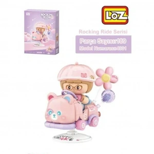 Mey İthalat® LZ-4301  PEMBE AYI SALLANMA SÜRÜŞÜ 189 PARÇA BLOCK OYUNCAK
