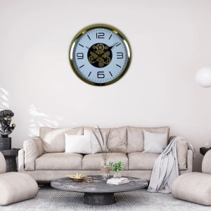 Mey İthalat® Modern Prestige Gold 60 Cm Çarklı Duvar Saati