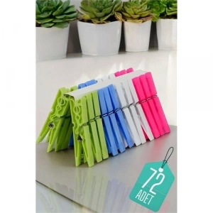 Mey İthalat® Plastik Çamaşır Mandalı 72 Adet 714510