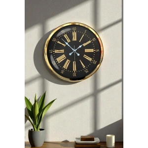 Mey İthalat® Prime Aurea Gold 52 Cm Metal Duvar Saati