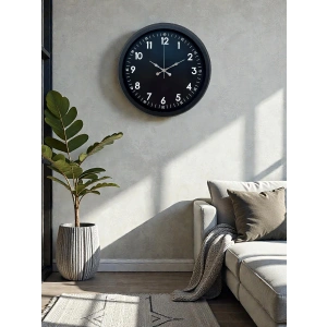 Mey İthalat® Pure Dark Black 40 Cm Metal Duvar Saati