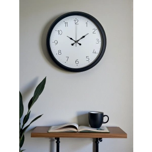 Mey İthalat® Pure Time Black 40 Cm Metal Duvar Saati