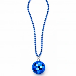 Mey İthalat® Retro Disko Topu Şekilli 80'ler 90'lar Mavi Renk Plastik Kolye