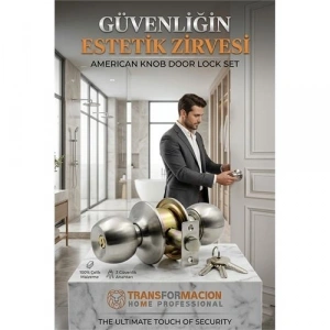 Mey İthalat® Topuzlu Kilit Amerikan Kapı Kilit Buton Set 426576