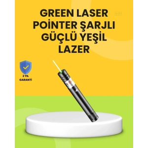 Mey İthalat® Uzun Mesafe Görünürlüklü Yeşil Lazer Pointer Şarjlı