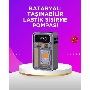 Mey İthalat® Mini Boy Elektrikli Şarjlı Yüksek Basınçlı Lastik Şişirme Pompası