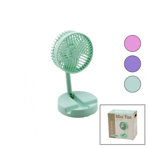 MİNİ FAN W-1630-A SDR-B07 M.ÜSTÜ VANTİLATÖR USB ŞARJLI KATLANIR FAN=12.5CM - AYAK=12.5CM 180 DERECE AYARLI TELEFONLUKLU (5047)