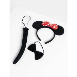 Minnie Mouse Kostüm Seti Taç Kuyruk Papyon Gösteri Seti