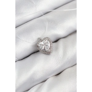 Misineli Kalp Model Gümüş Renk Hayalet Kolye