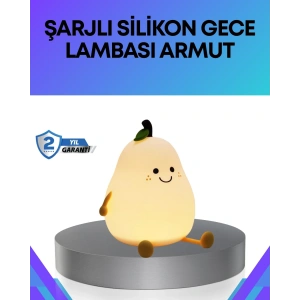 Mey İthalat® Modern Armut Gece Lambası Kablosuz Şarjlı LED Aydınlatma
