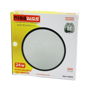 NİSALUCE EAMP-106/B 24W RADAR SENSÖRLÜ LEDLİ ARMATÜR BEYAZ ÇERÇEVE MEKATRONİK ASKI SİSTEMİ 6500K - 2160Lm (5047)