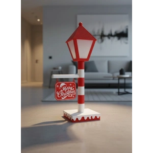 Mey İthalat® Noel Temalı Tabelalı Lamba Dekoratif Aydınlatma Yılbaşı Süsü