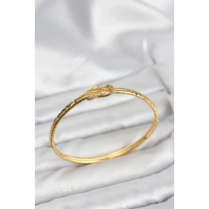 Mey İthalat® Pirinç Gold Renk Düğüm Model Kadın Kelepçe Bileklik