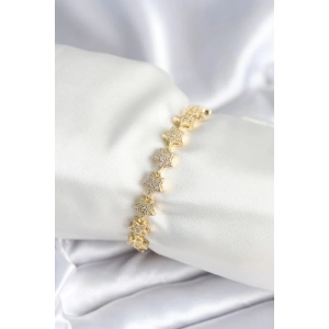 Pirinç Gold Renk Yıldız Model Kadın Bileklik