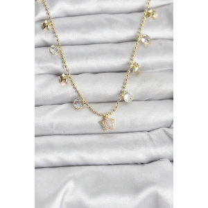 Pirinç Gold Renk Yıldız Model Kadın Kolye