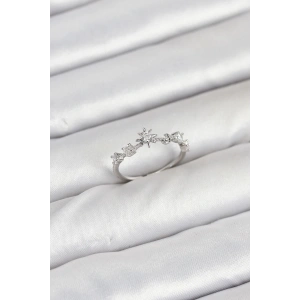 Pirinç Gümüş Renk Manifest Kadın Yüzük