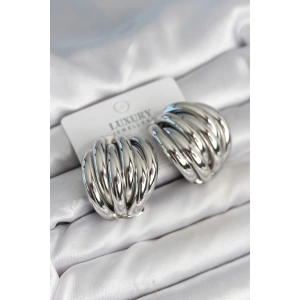 Pirinç Gümüş Renk Vintage Kadın Küpe